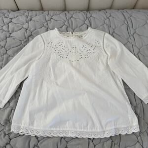 White Lauren Conrad eyelet blouse - Size M